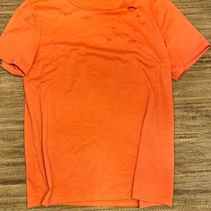 Womens large distressed orange shirt